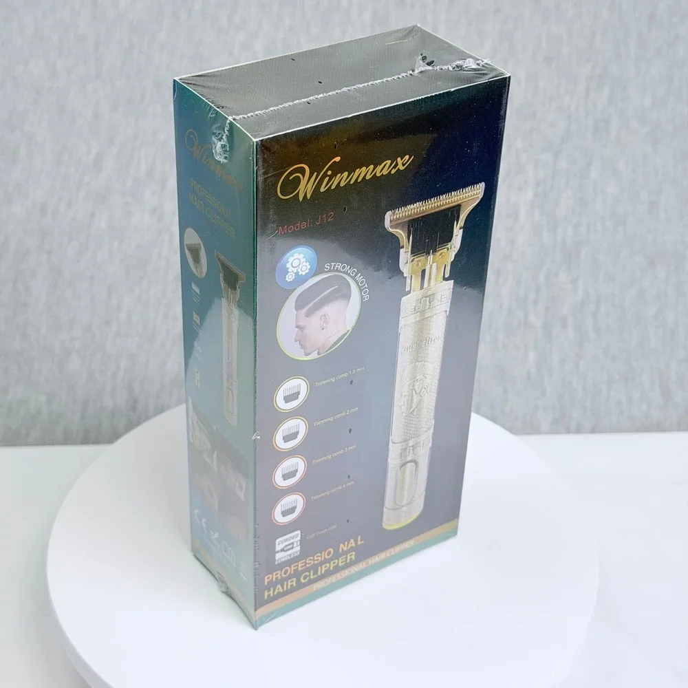 Winmax J12 Professional Hair Clipper Cordless Rechargeable Gold Beard Trimmer